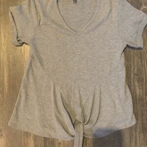 3/30 Alya Grey Front Tie Top xxs new without tags